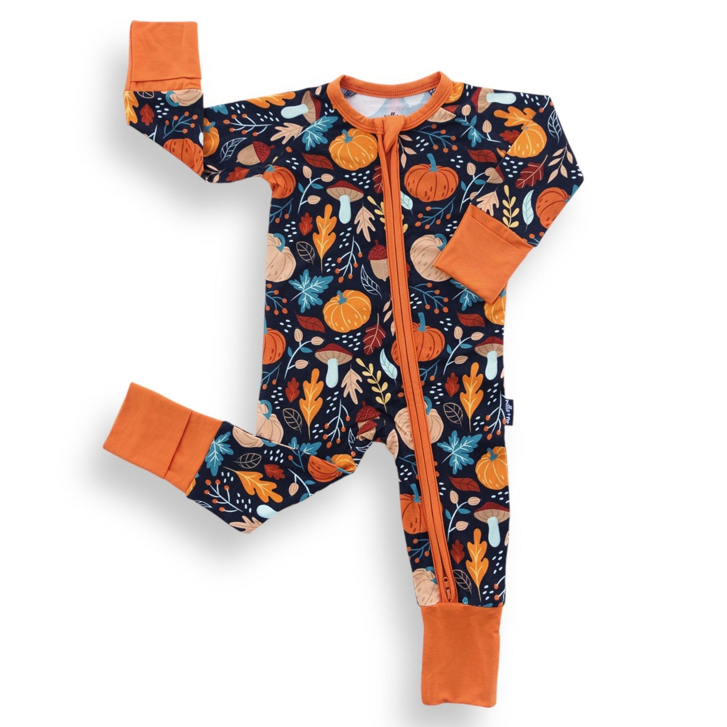 ZIP ROMPER - Pumpkin Leaves - Mack & Harvie
