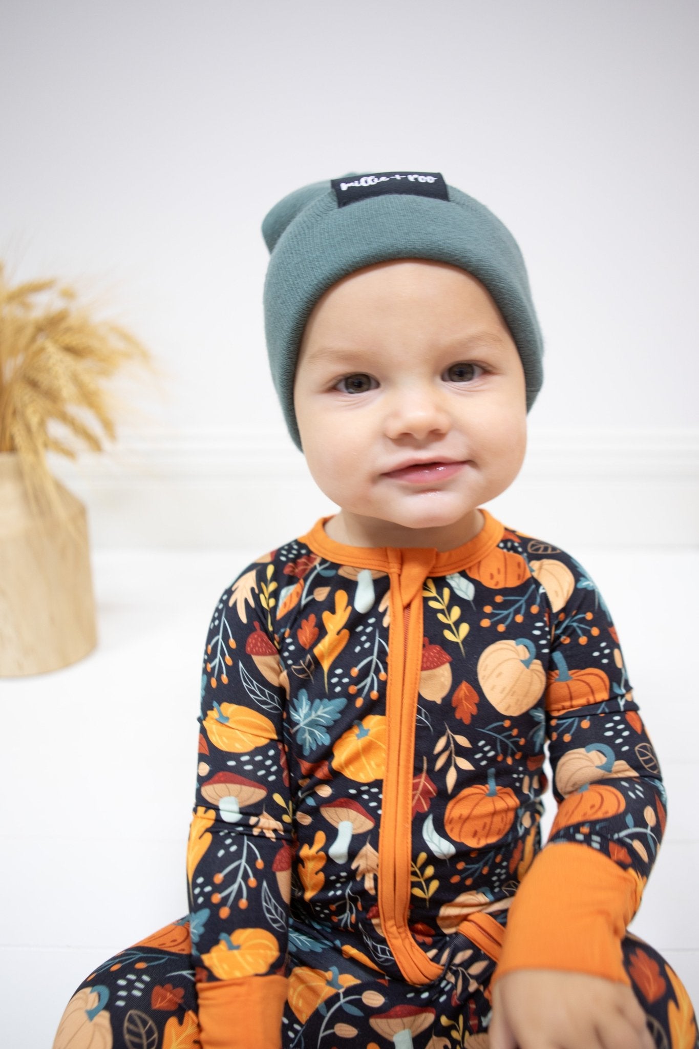 ZIP ROMPER - Pumpkin Leaves - Mack & Harvie
