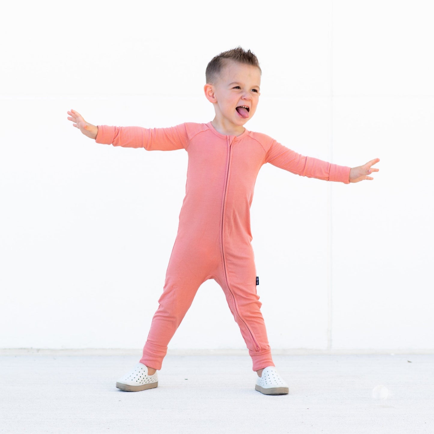 ZIP ROMPER - Red Rock Ribbed - Mack & Harvie