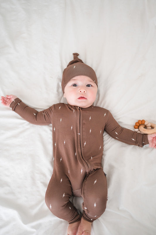 Zipper Romper - Brown Lightning - Mack & Harvie