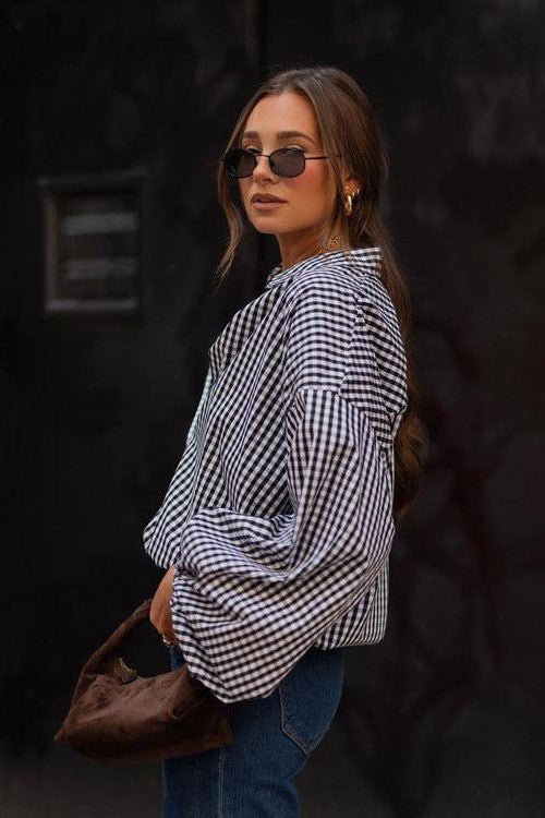 BUBBLE PLAID BLOUSE - Mack & Harvie