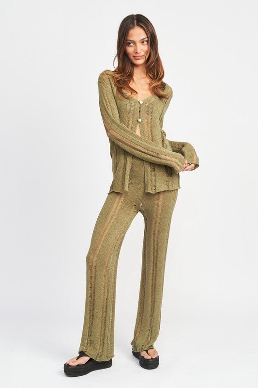 BUTTON UP LADDERED CARDIGAN TOP - Mack & Harvie