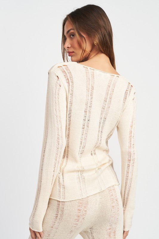 BUTTON UP LADDERED CARDIGAN TOP - Mack & Harvie