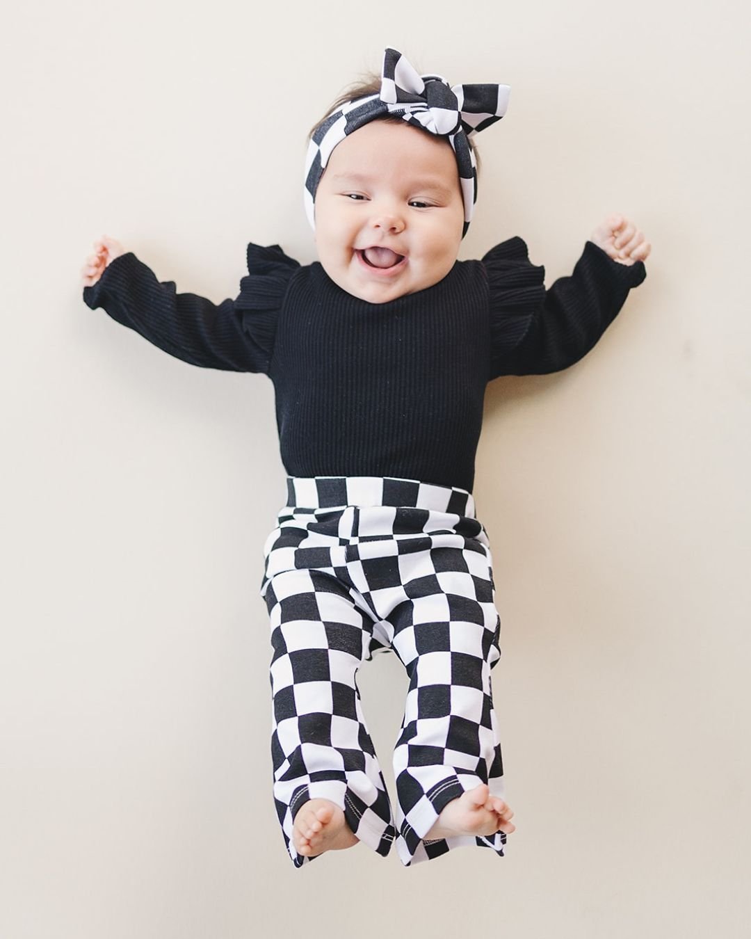 Checkered Flare Pants | Black - Mack & Harvie