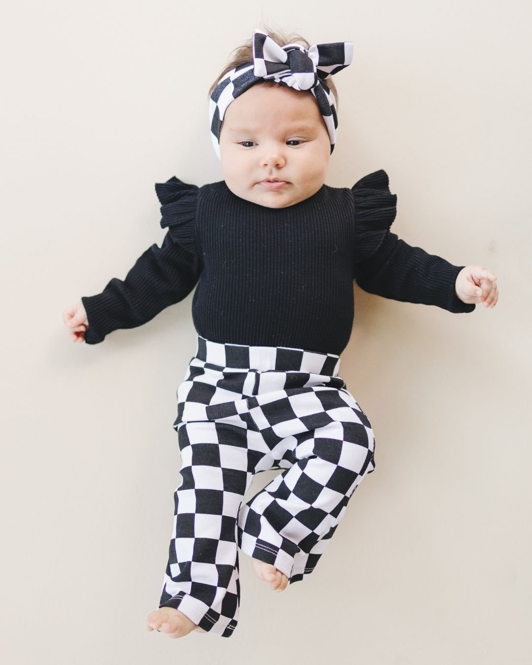 Checkered Flare Pants | Black - Mack & Harvie
