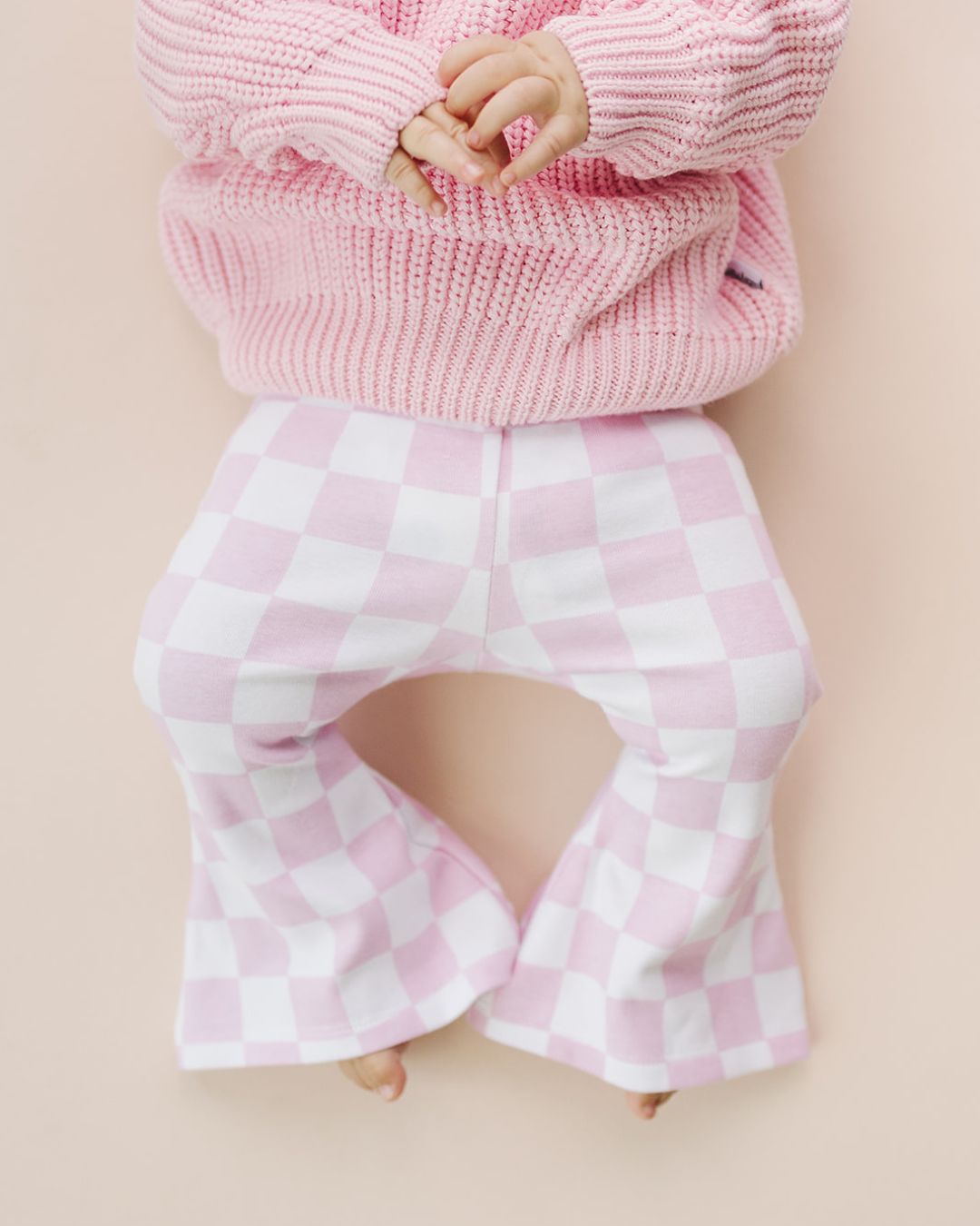 Checkered Flare Pants | Pink - Mack & Harvie