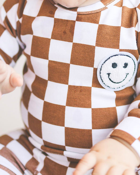 Checkered Smiley Lounge Set | Copper - Mack & Harvie