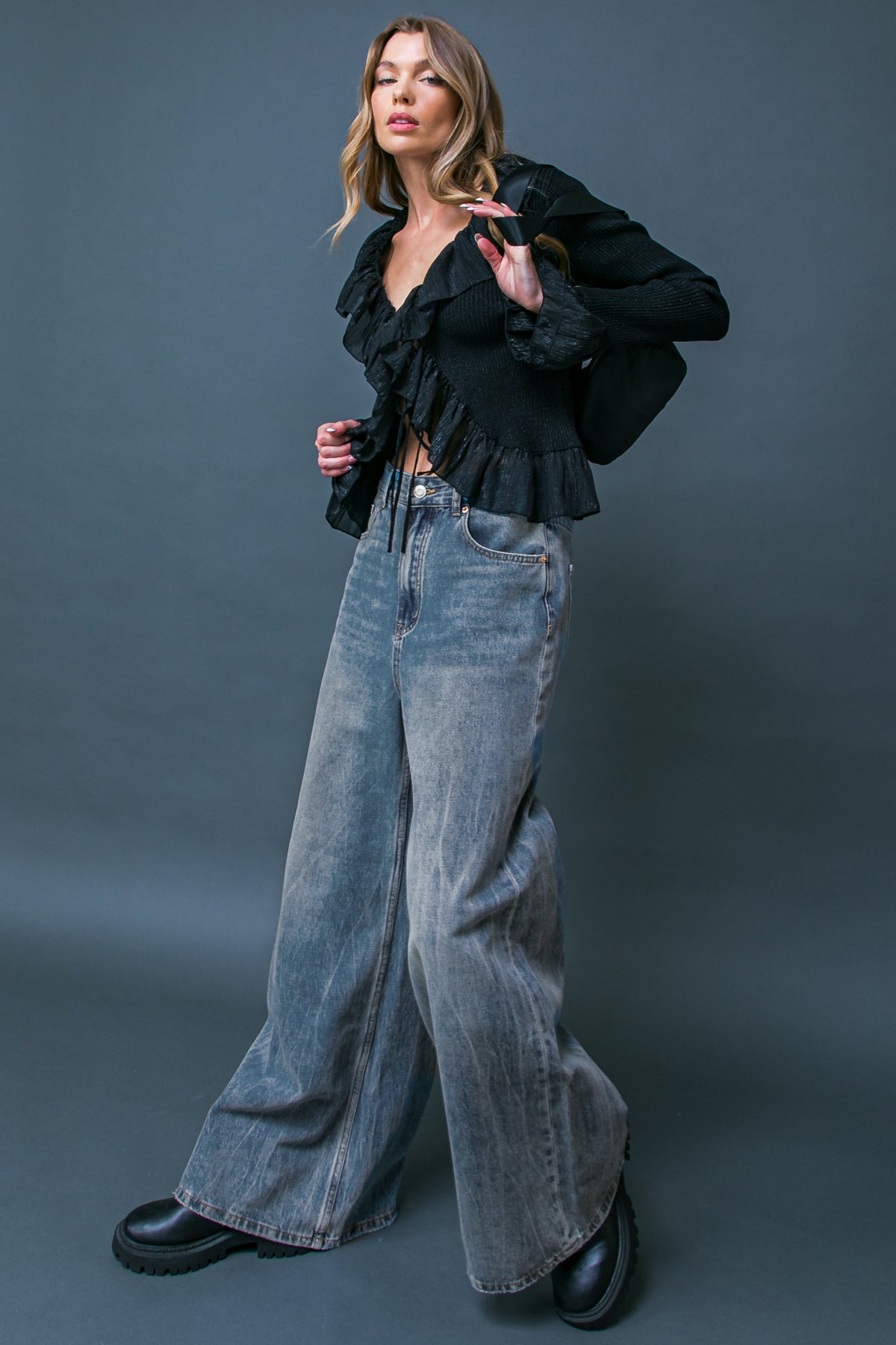 DARING TREND WASHED DENIM PANTS - Mack & Harvie