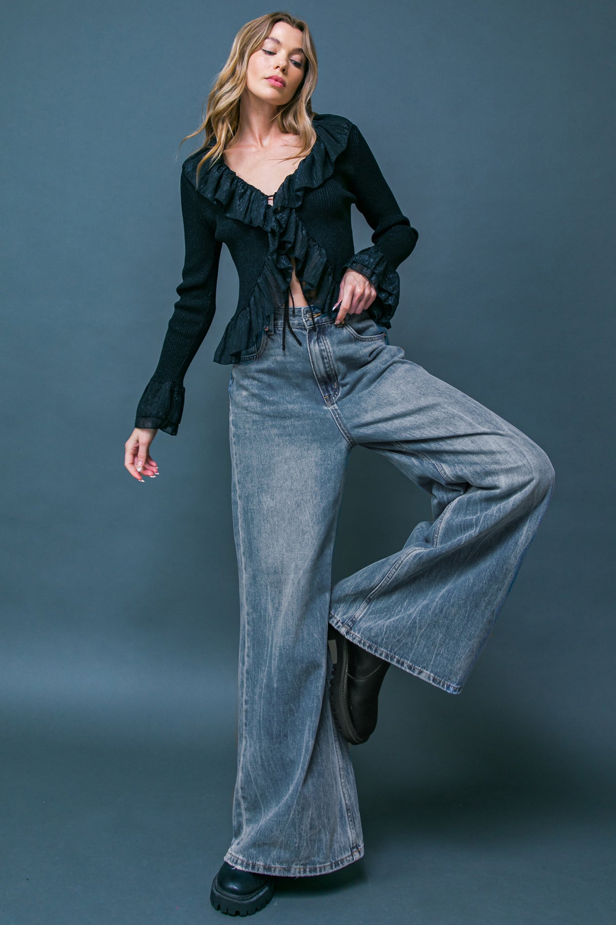 DARING TREND WASHED DENIM PANTS - Mack & Harvie