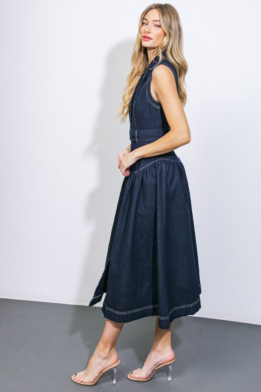 DEEP IN MY SOUL DENIM MIDI DRESS - Mack & Harvie