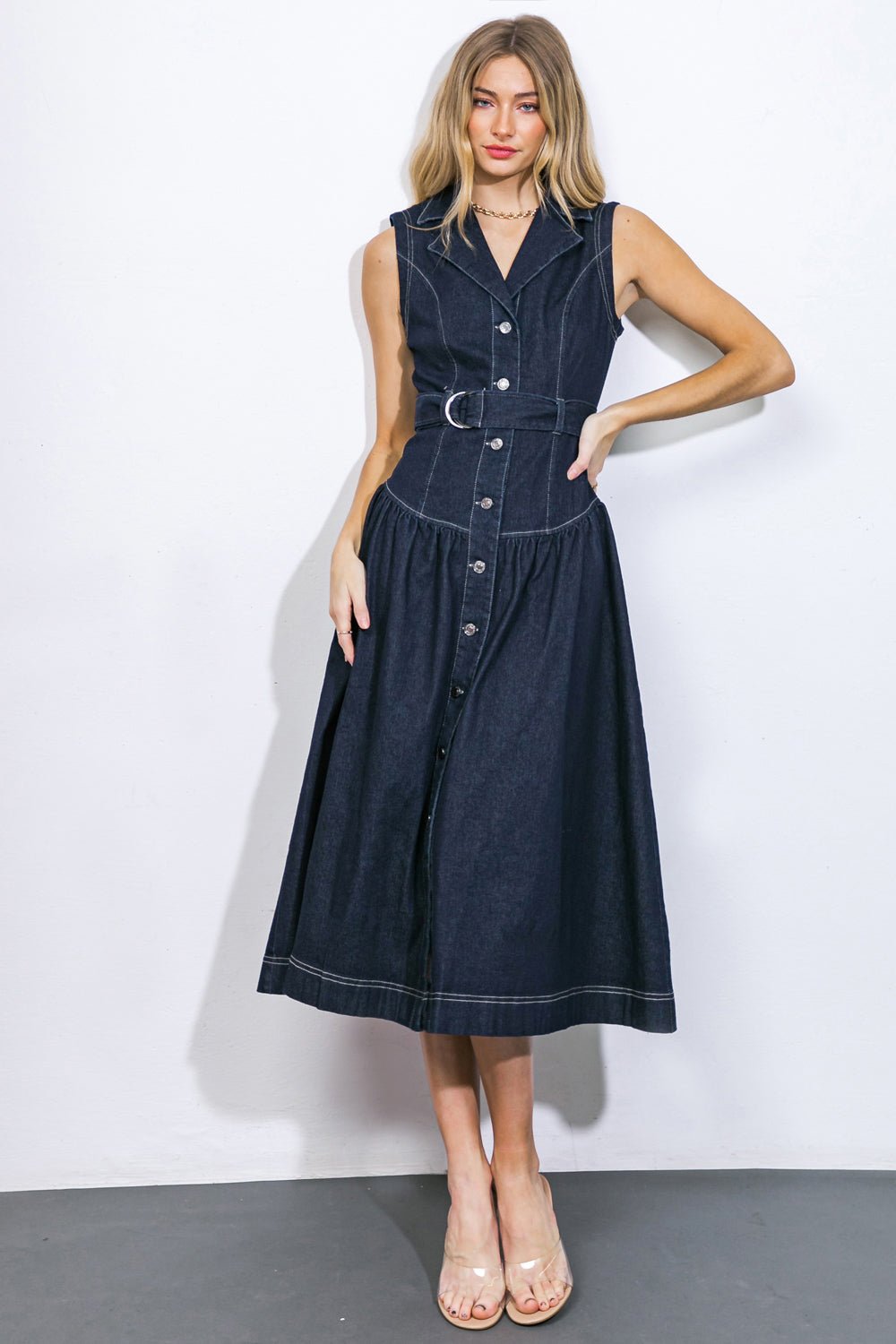 DEEP IN MY SOUL DENIM MIDI DRESS - Mack & Harvie