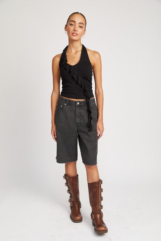 DENIM BERMUDA SHORTS WITH POCKETS - Mack & Harvie