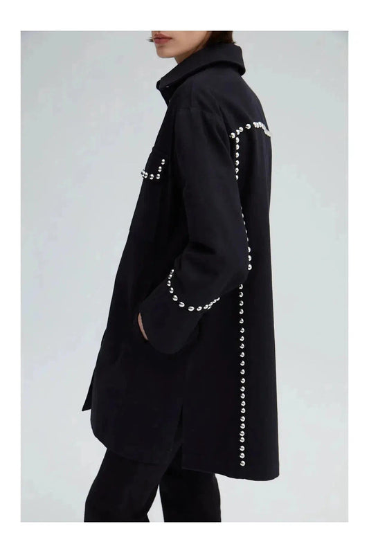 DENIM JACKET WITH STUDS - Mack & Harvie