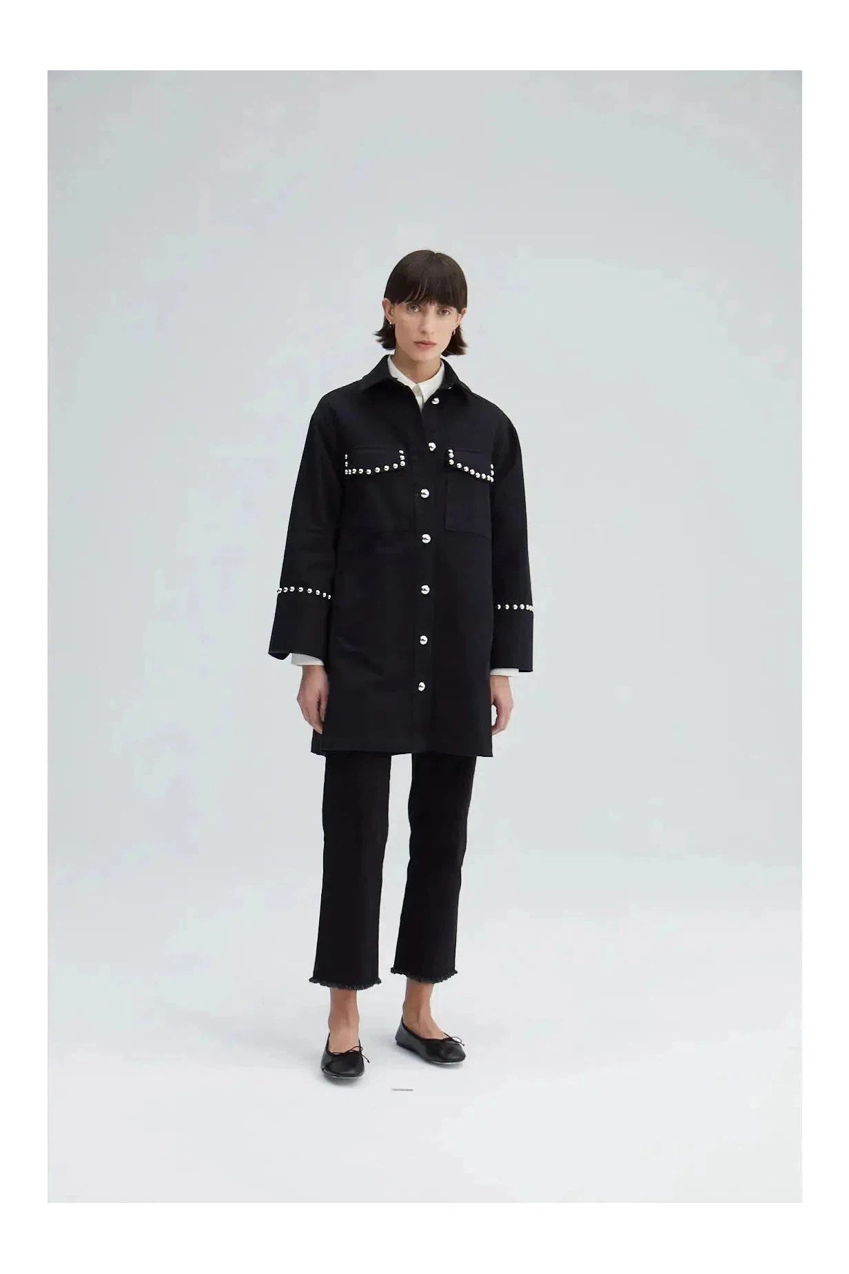 DENIM JACKET WITH STUDS - Mack & Harvie