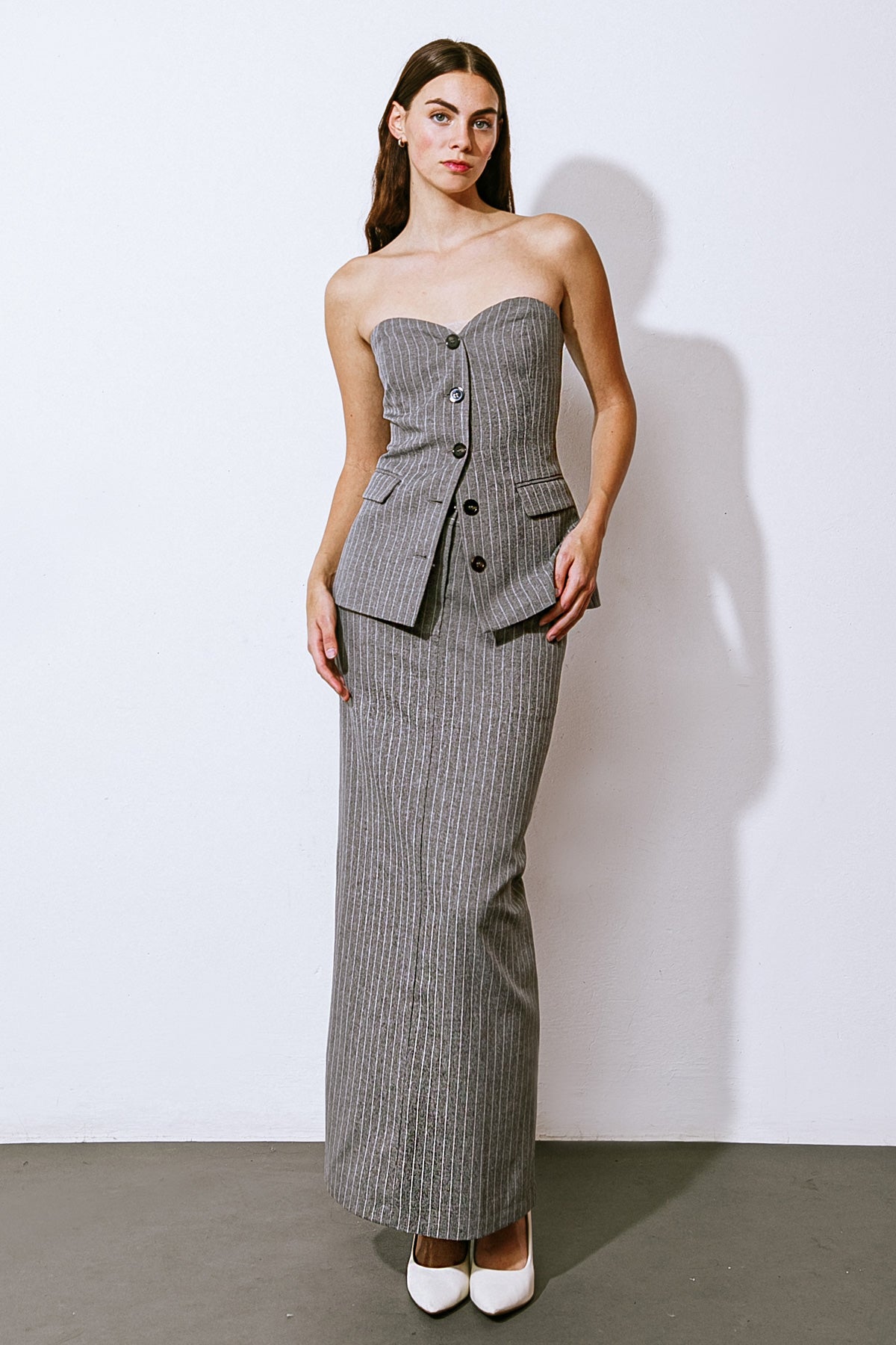 GET TO THE POINT WOVEN MIDI SKIRT - Mack & Harvie