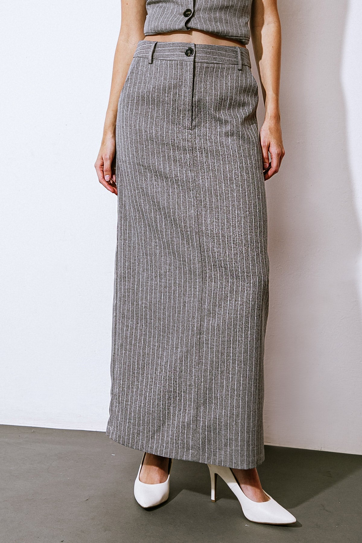 GET TO THE POINT WOVEN MIDI SKIRT - Mack & Harvie