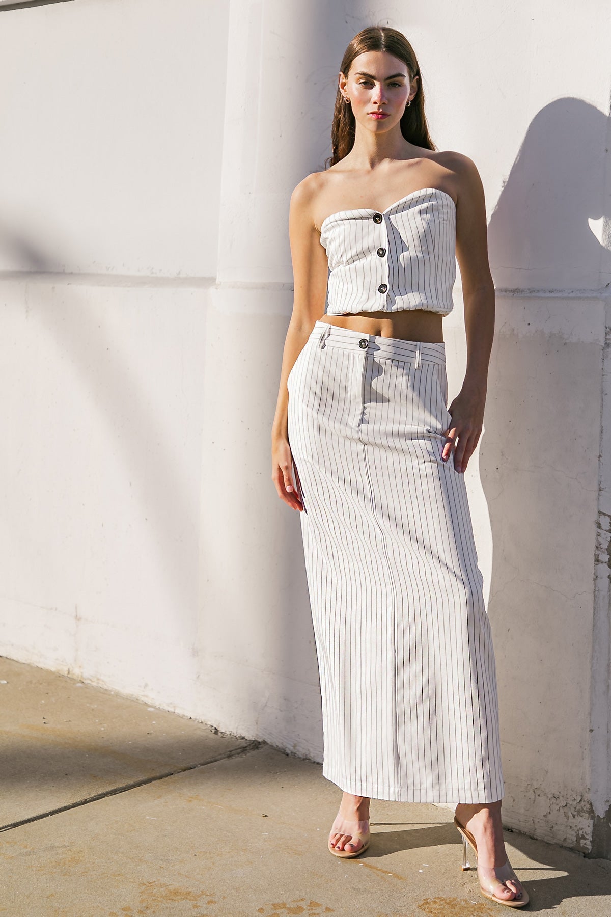 GET TO THE POINT WOVEN MIDI SKIRT - Mack & Harvie