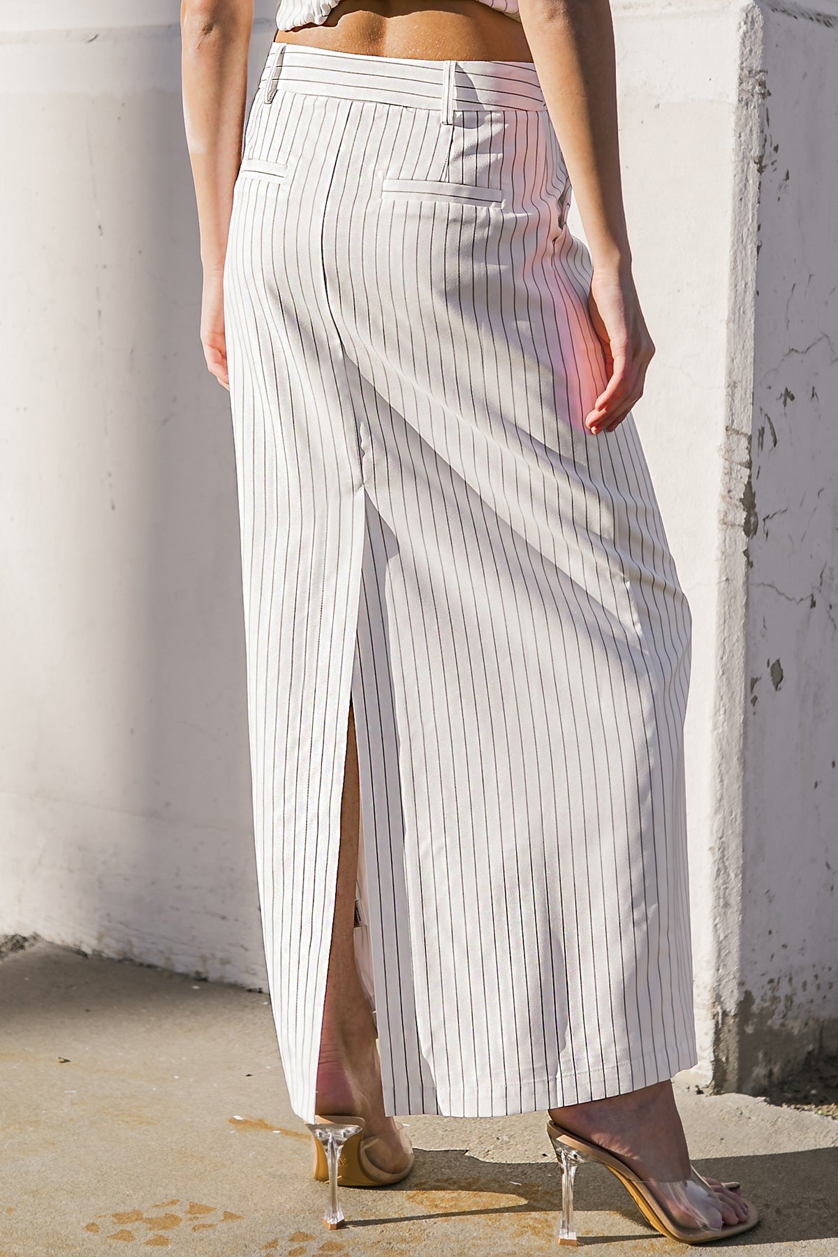 GET TO THE POINT WOVEN MIDI SKIRT - Mack & Harvie