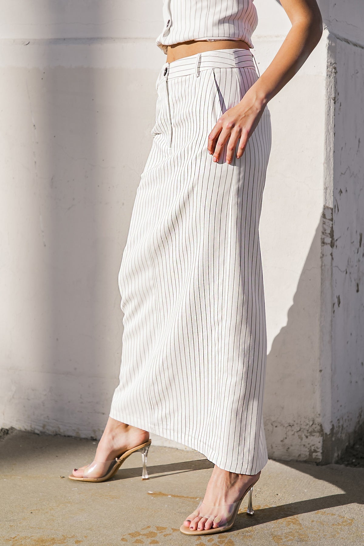GET TO THE POINT WOVEN MIDI SKIRT - Mack & Harvie