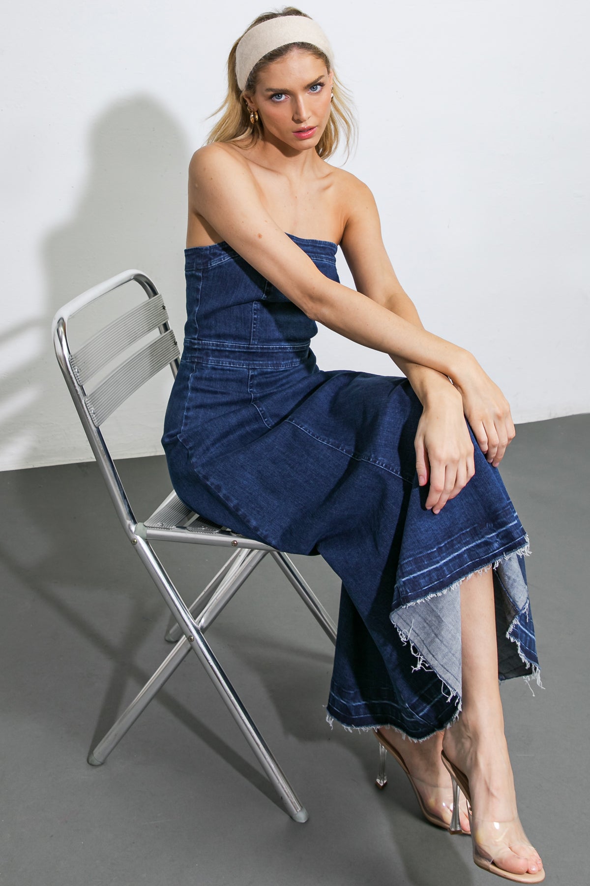 HERE GOES NOTHING DENIM MIDI DRESS - Mack & Harvie