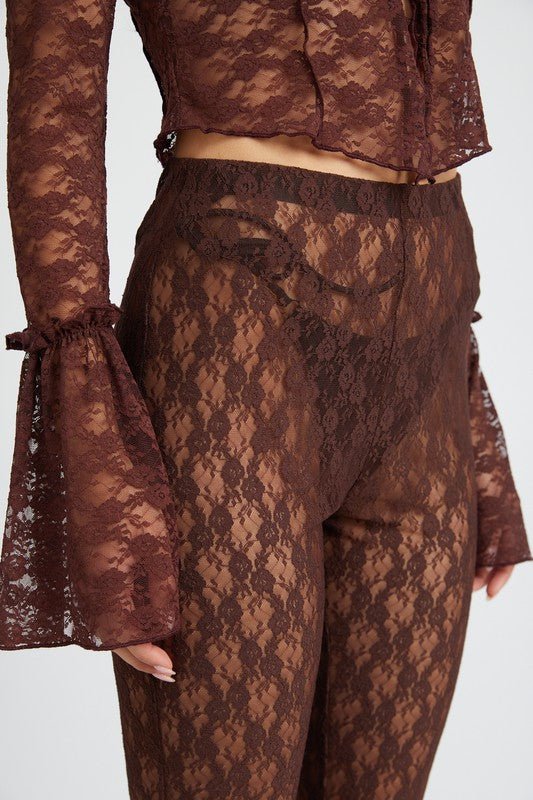 LACE FLARED PANTS - Mack & Harvie