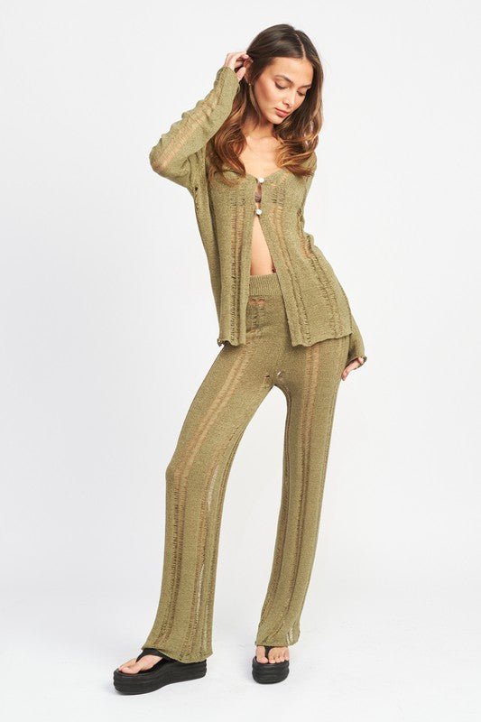 LADDERED HIGH WAIST FLARE PANT - Mack & Harvie