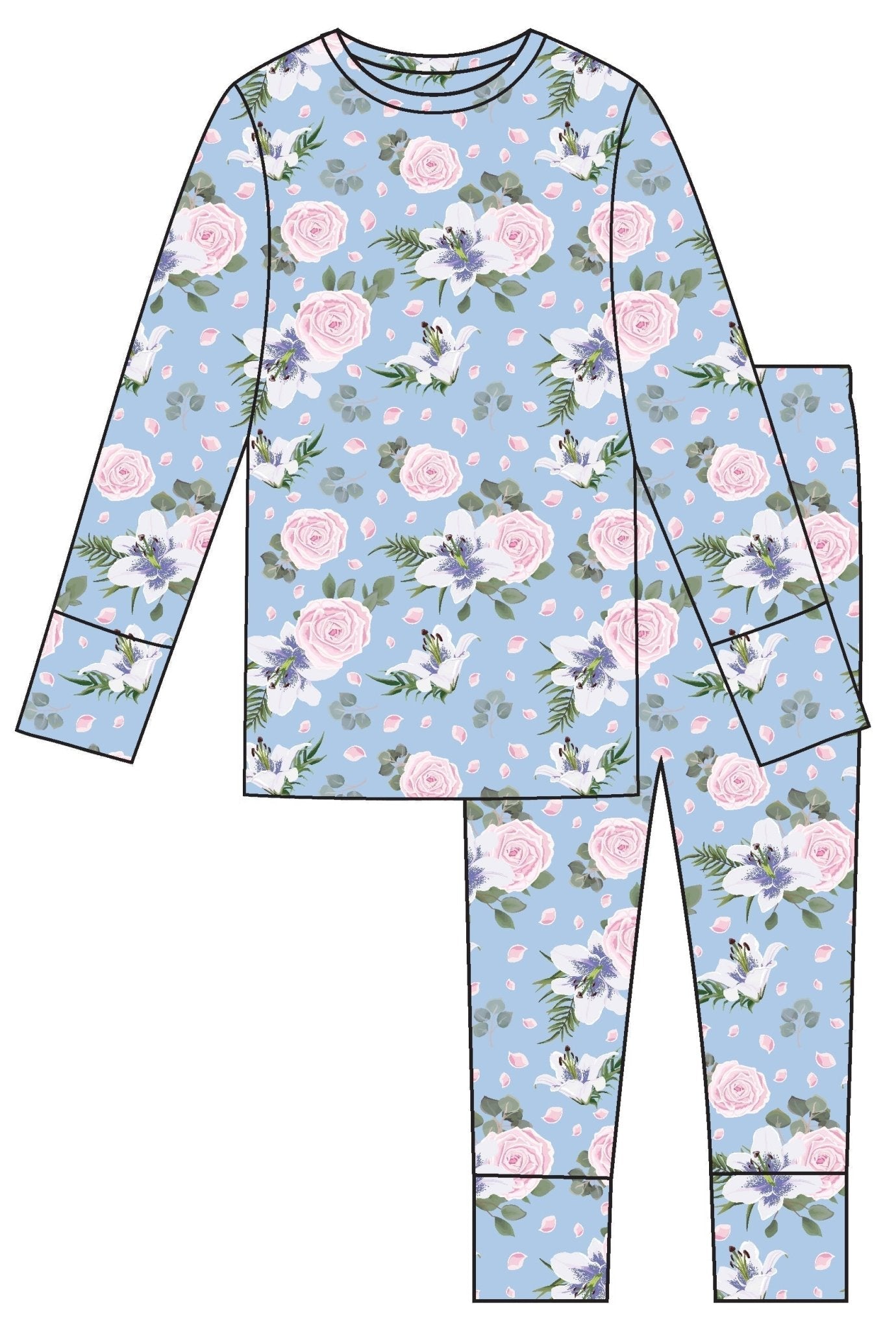 Lillian Floral Bamboo 2-Piece Long Sleeve Set - Mack & Harvie