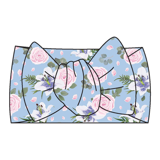 Lillian Floral Bamboo Headwrap Bow - Mack & Harvie