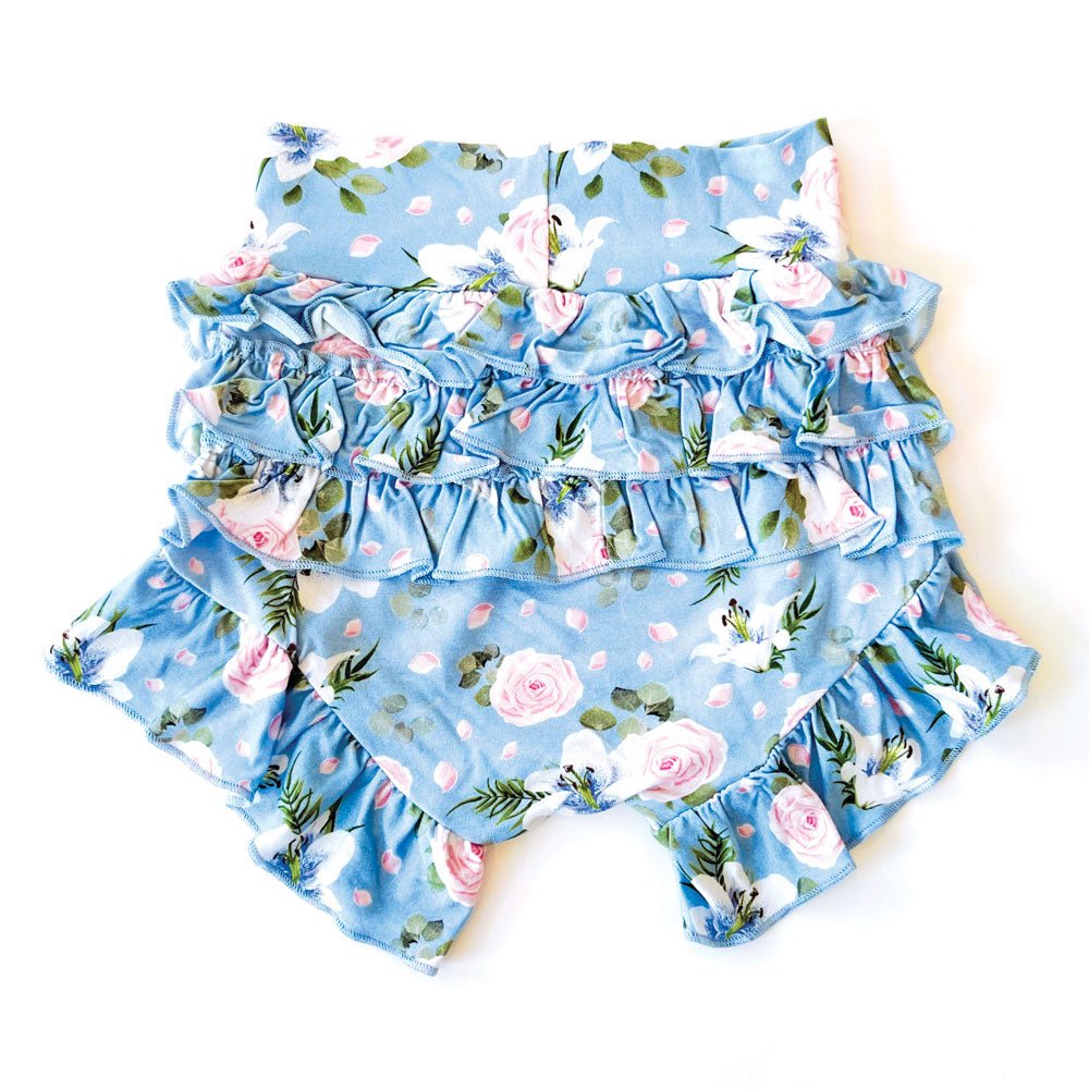 Lillian Floral Bamboo Ruffle Bummies - Mack & Harvie