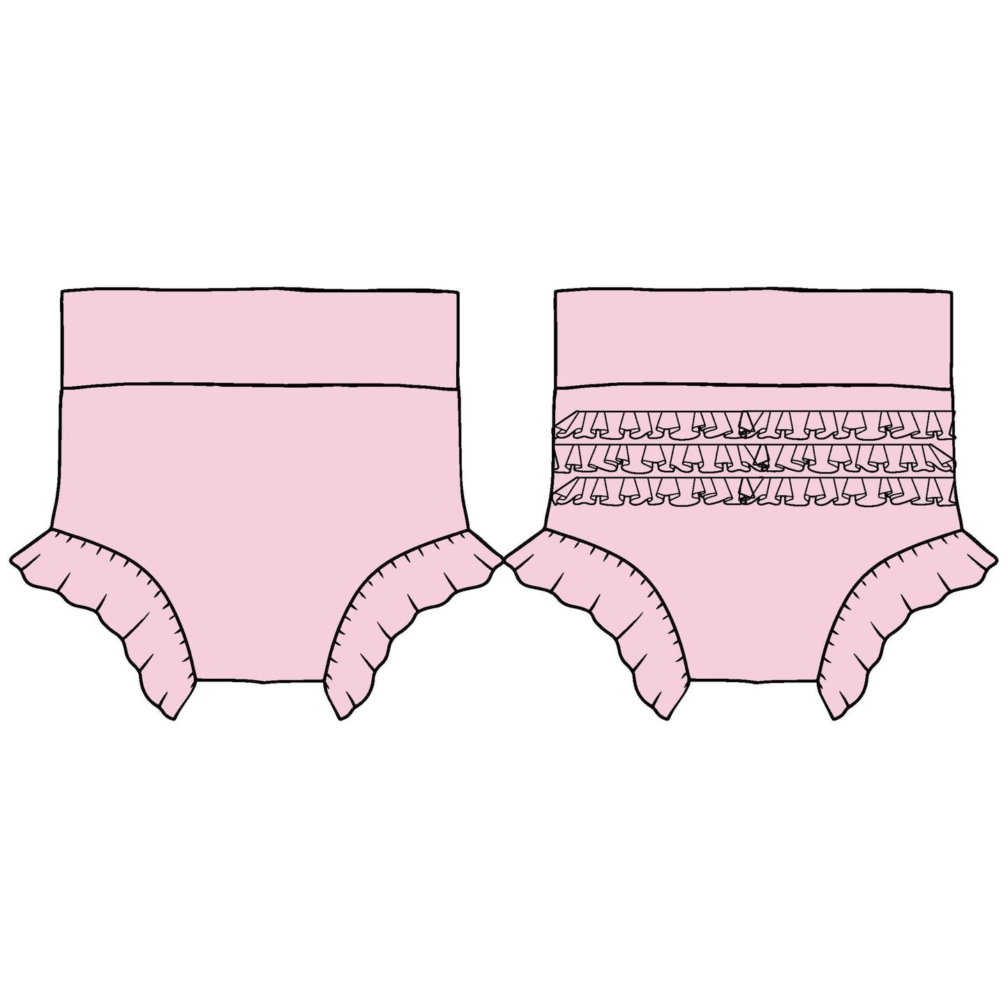 Lillian Pink Bamboo Ruffle Bummies - Mack & Harvie