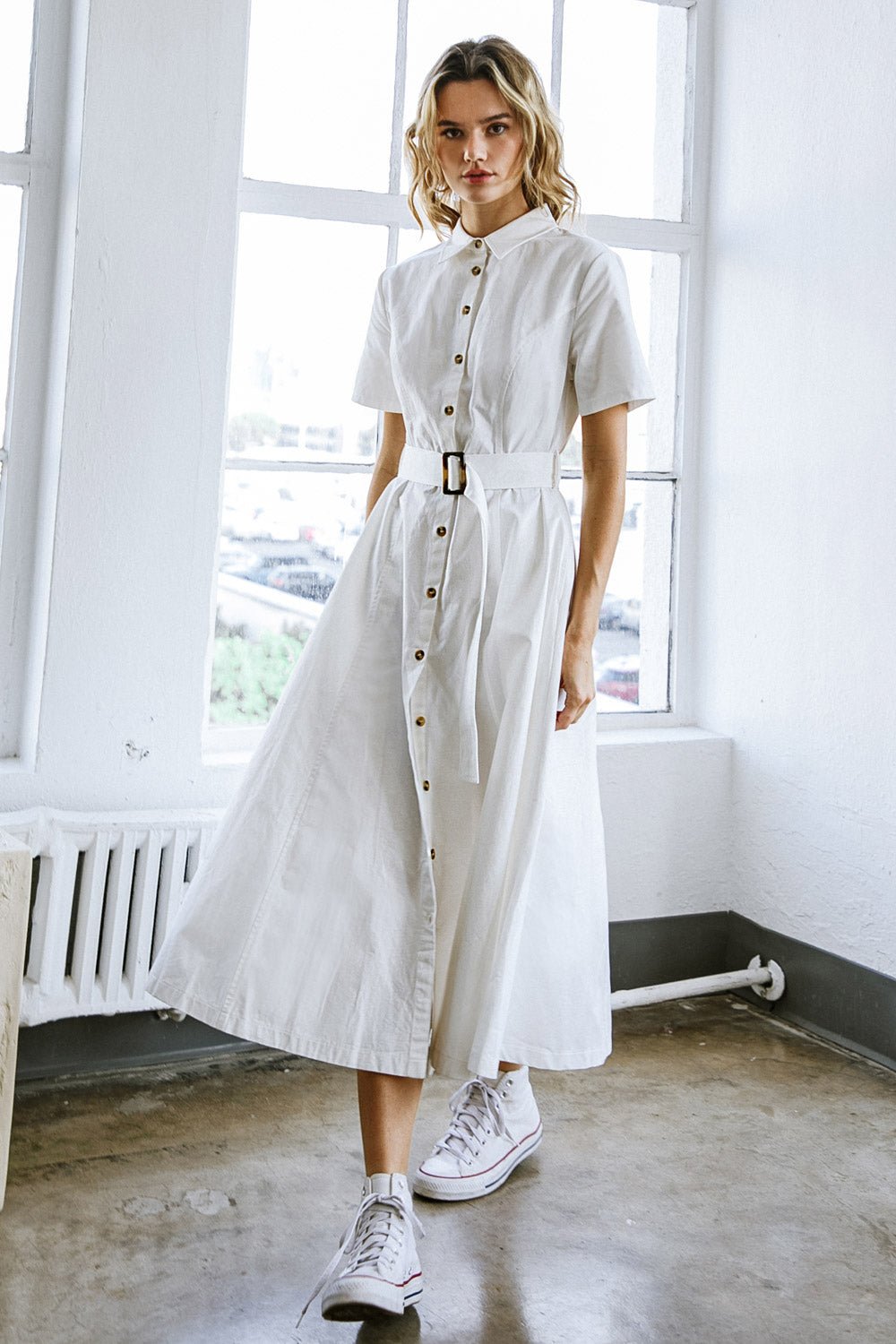 LUCKY ME WOVEN MIDI DRESS - Mack & Harvie