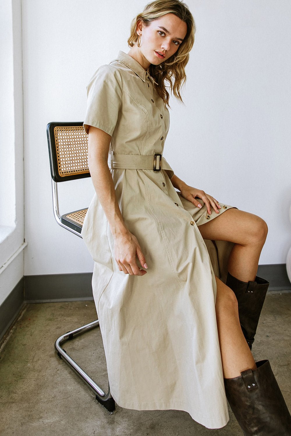 LUCKY ME WOVEN MIDI DRESS - Mack & Harvie
