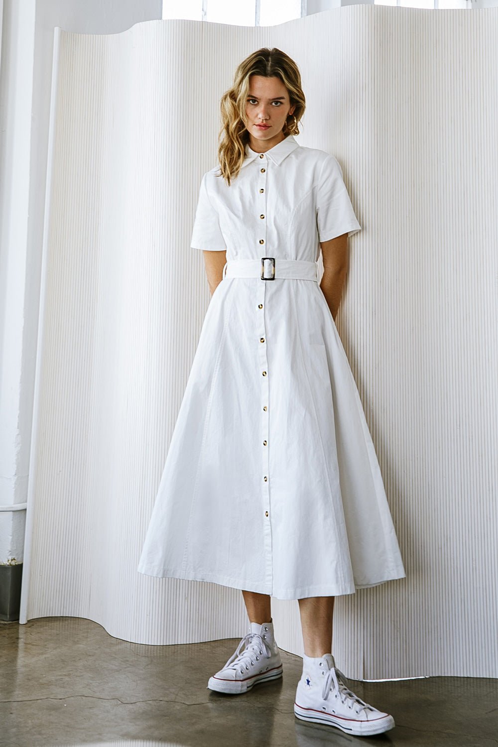 LUCKY ME WOVEN MIDI DRESS - Mack & Harvie