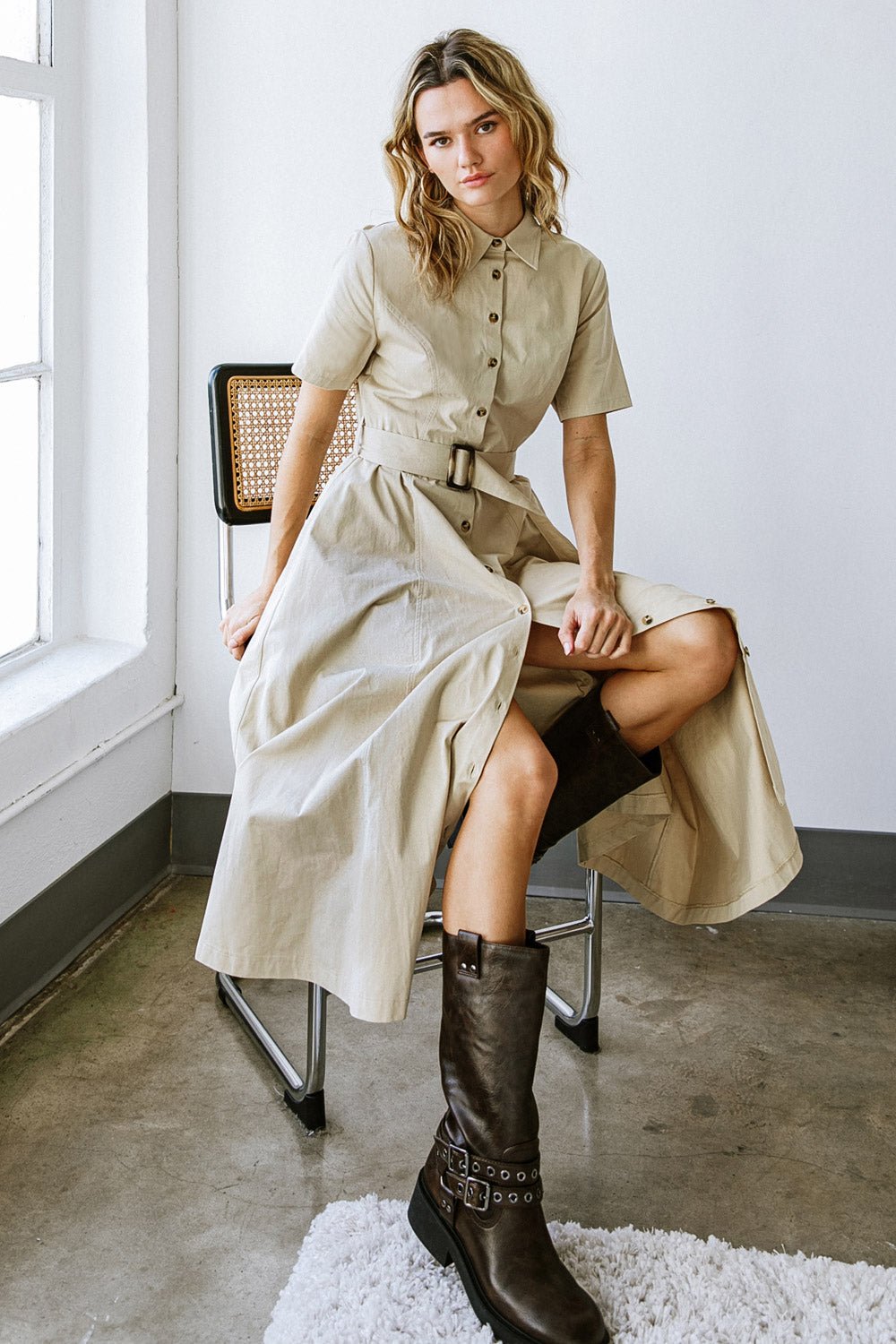 LUCKY ME WOVEN MIDI DRESS - Mack & Harvie