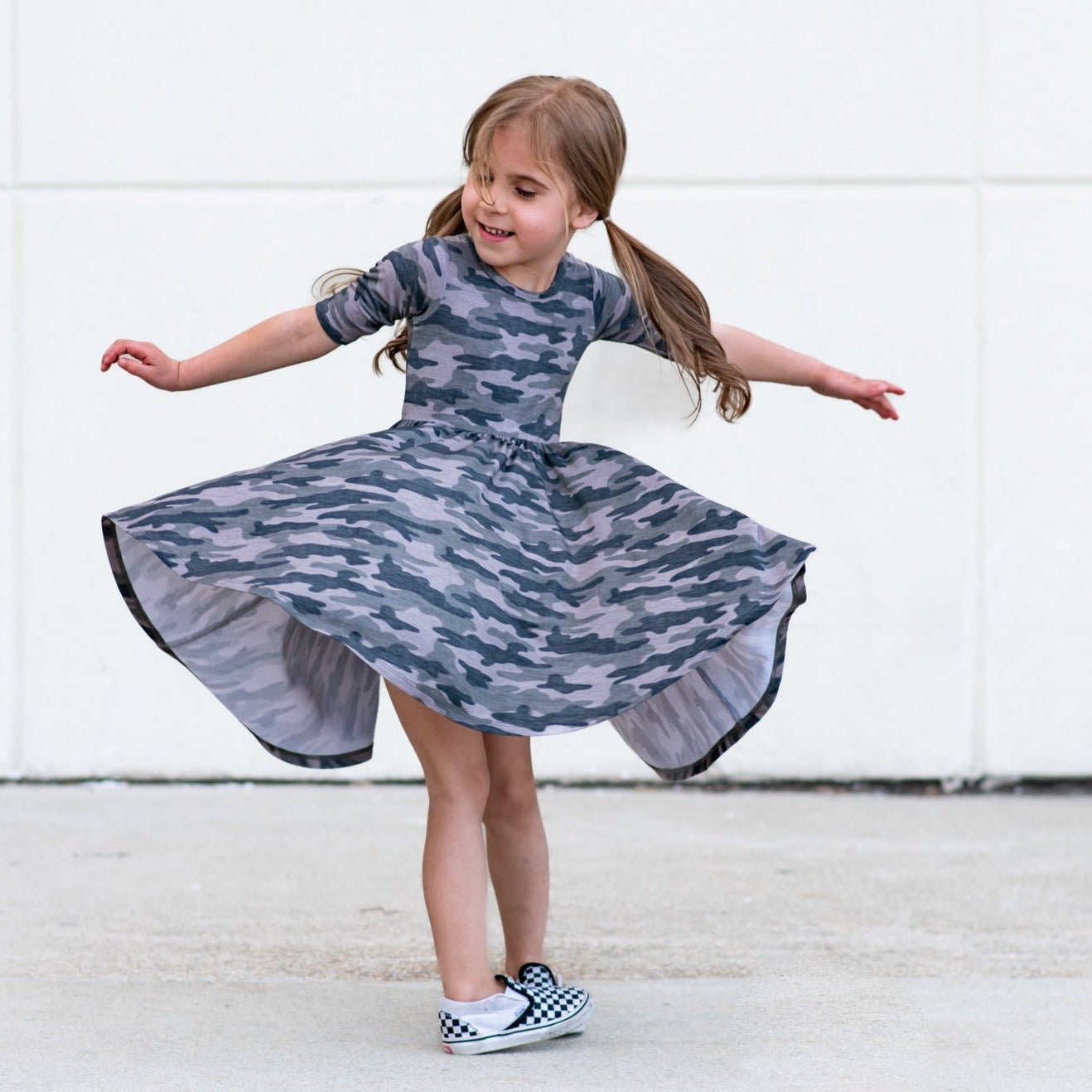 MID SLEEVE BAMBOO DRESS- Chris Camo - Mack & Harvie