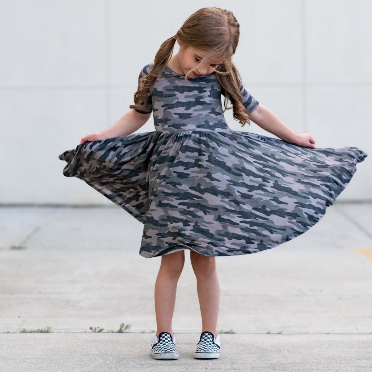 MID SLEEVE BAMBOO DRESS- Chris Camo - Mack & Harvie