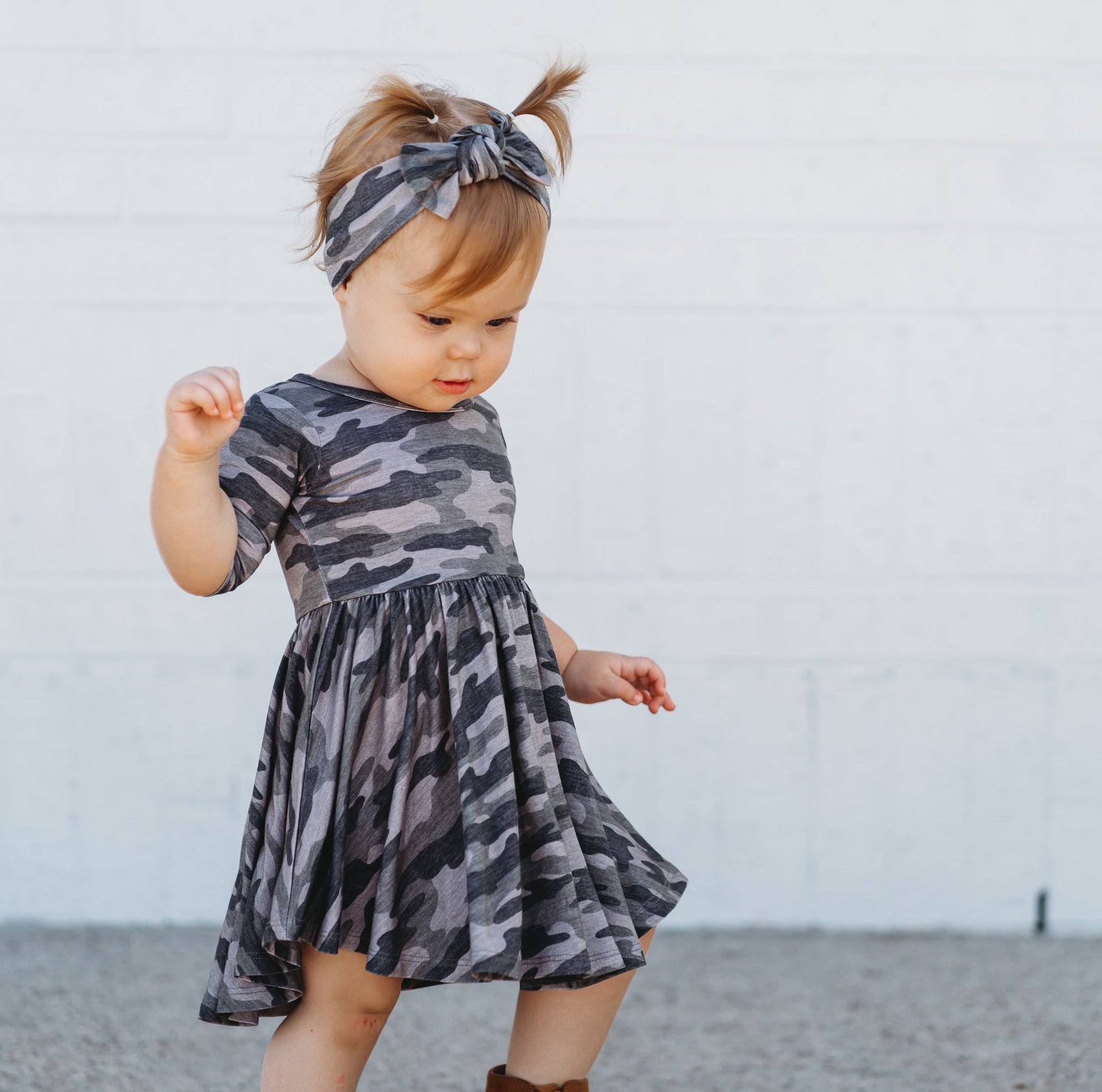 MID SLEEVE BAMBOO DRESS- Chris Camo - Mack & Harvie