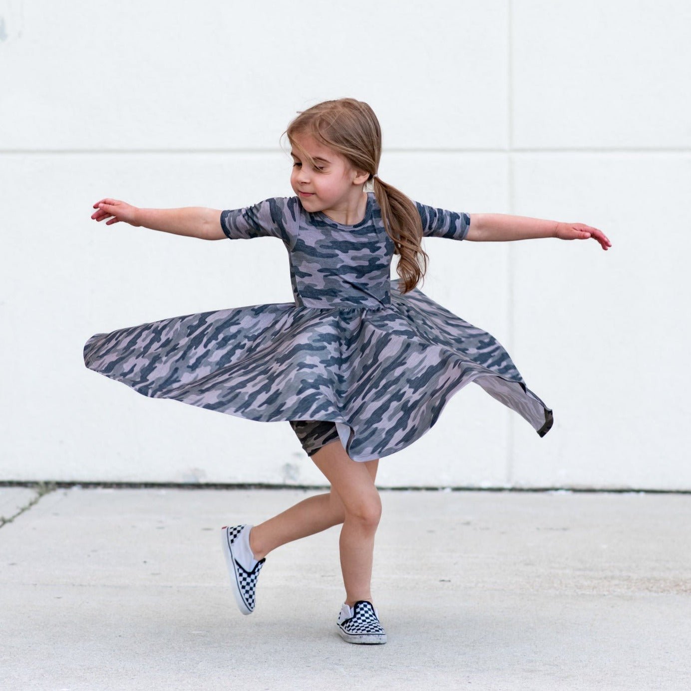 MID SLEEVE BAMBOO DRESS- Chris Camo - Mack & Harvie