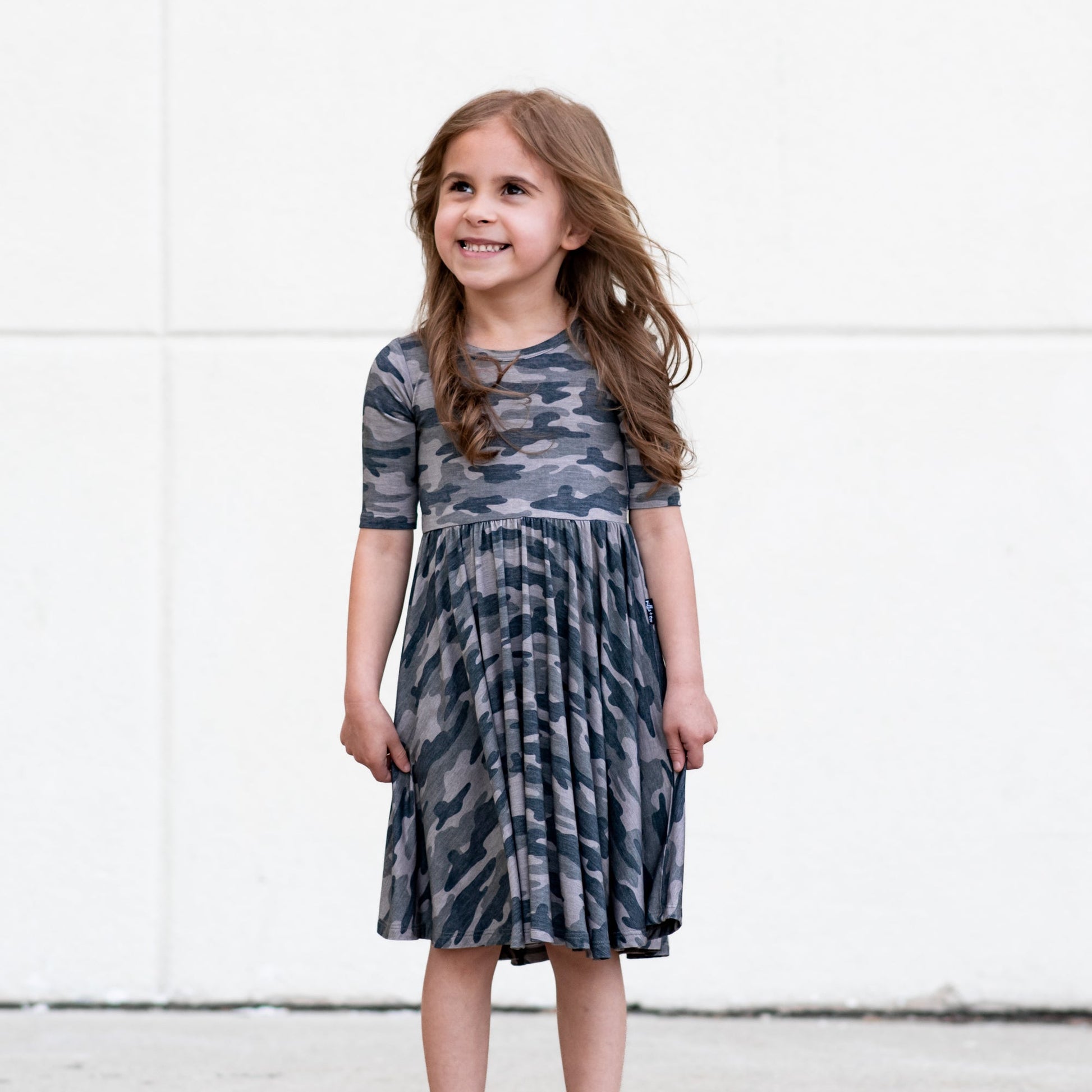 MID SLEEVE BAMBOO DRESS- Chris Camo - Mack & Harvie
