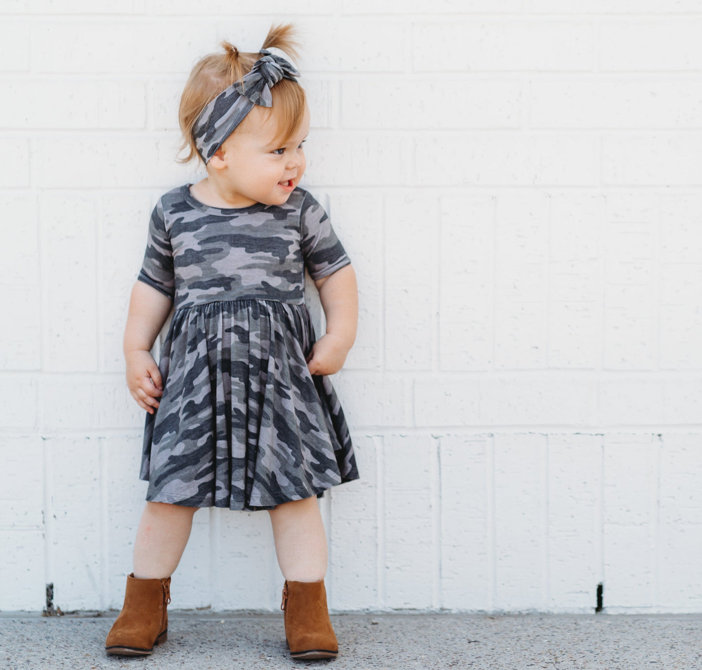 MID SLEEVE BAMBOO DRESS- Chris Camo - Mack & Harvie