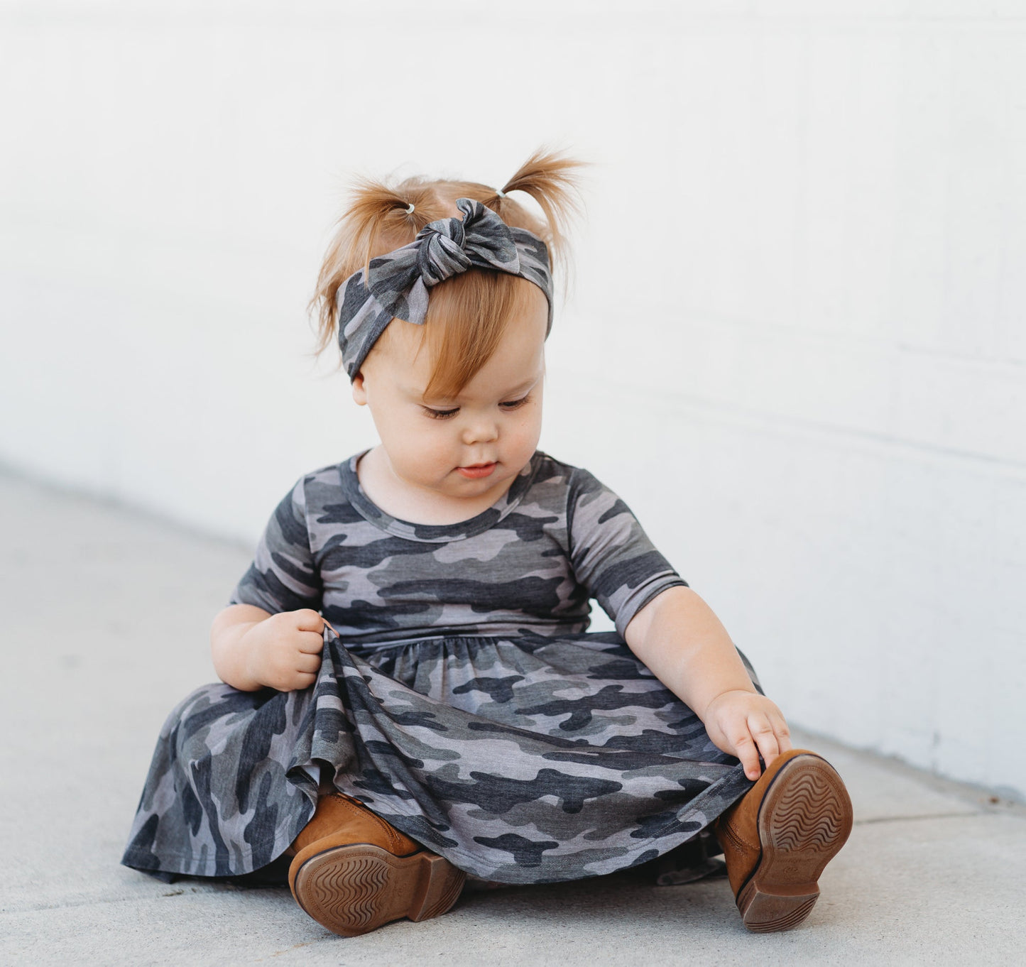 MID SLEEVE BAMBOO DRESS- Chris Camo - Mack & Harvie