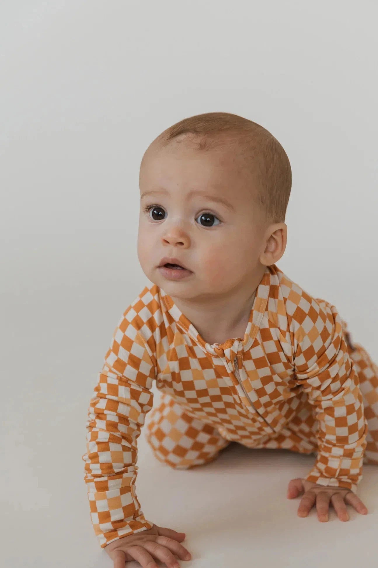 Mini Check | Bamboo Zip Romper - Mack & Harvie