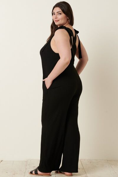 Mittoshop Rib Knit V-Neck Cross Back Jumpsuit - Mack & Harvie