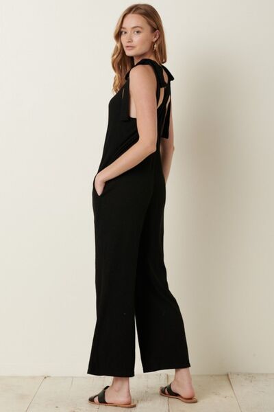 Mittoshop Rib Knit V-Neck Cross Back Jumpsuit - Mack & Harvie