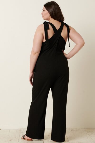 Mittoshop Rib Knit V-Neck Cross Back Jumpsuit - Mack & Harvie
