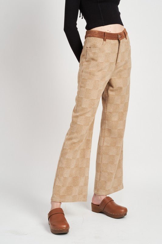PLAID WIDE LEG PANTS - Mack & Harvie