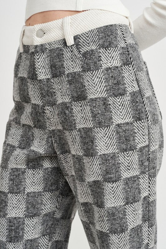 PLAID WIDE LEG PANTS - Mack & Harvie