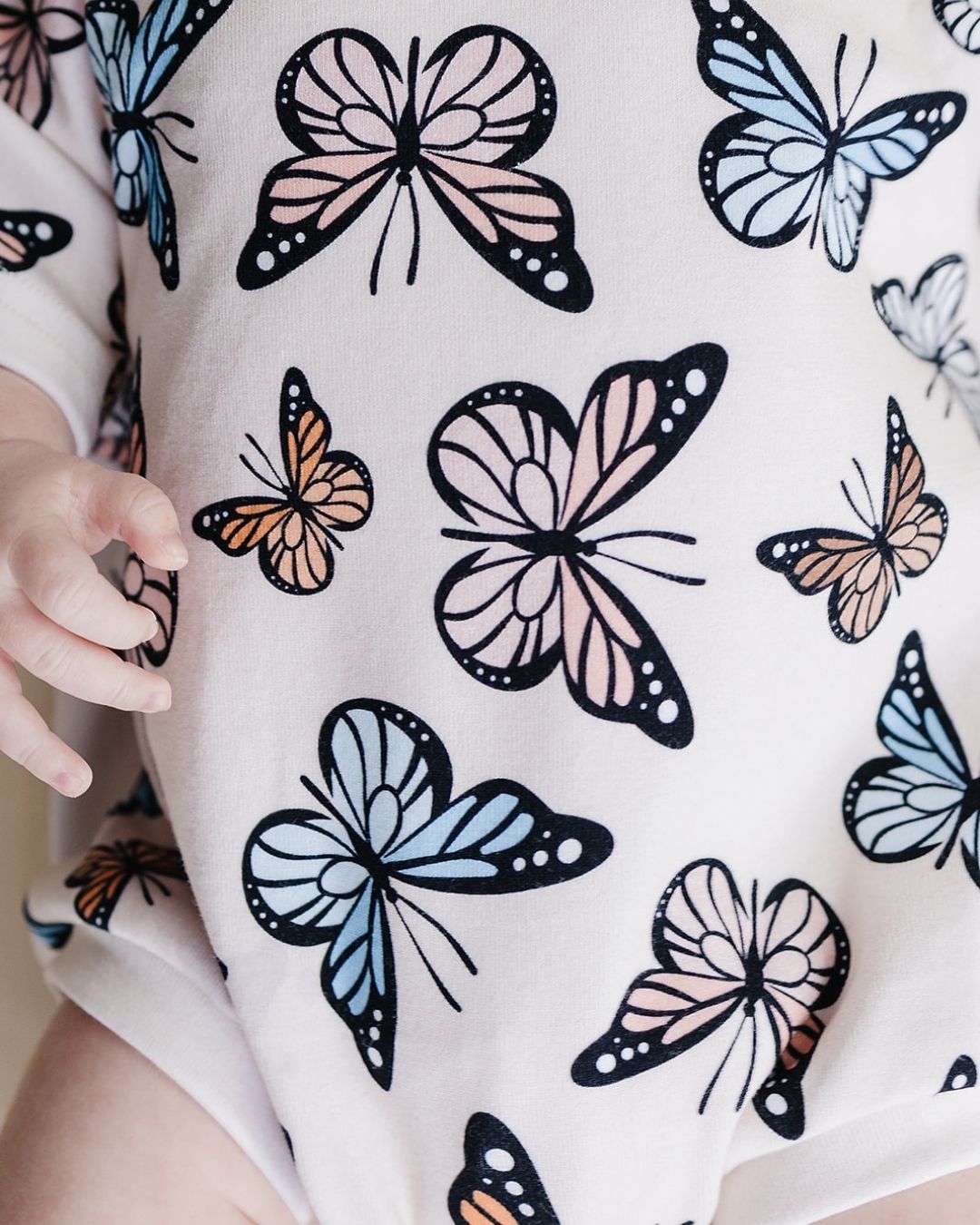 Short Sleeve Bubble Romper | Butterflies - Mack & Harvie