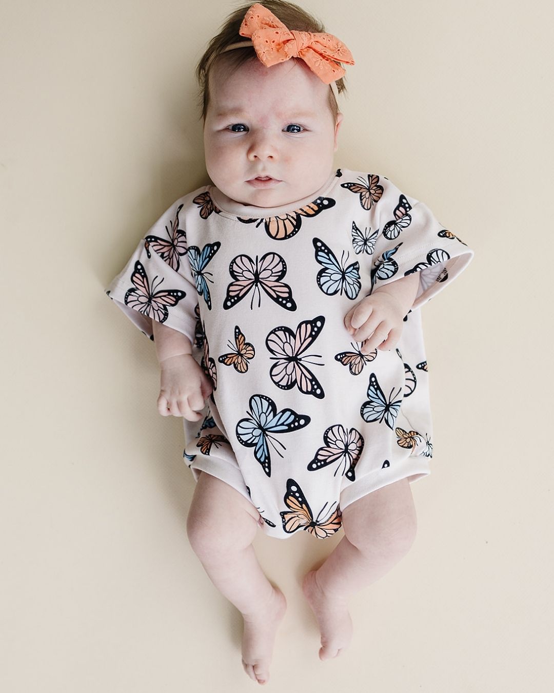 Short Sleeve Bubble Romper | Butterflies - Mack & Harvie