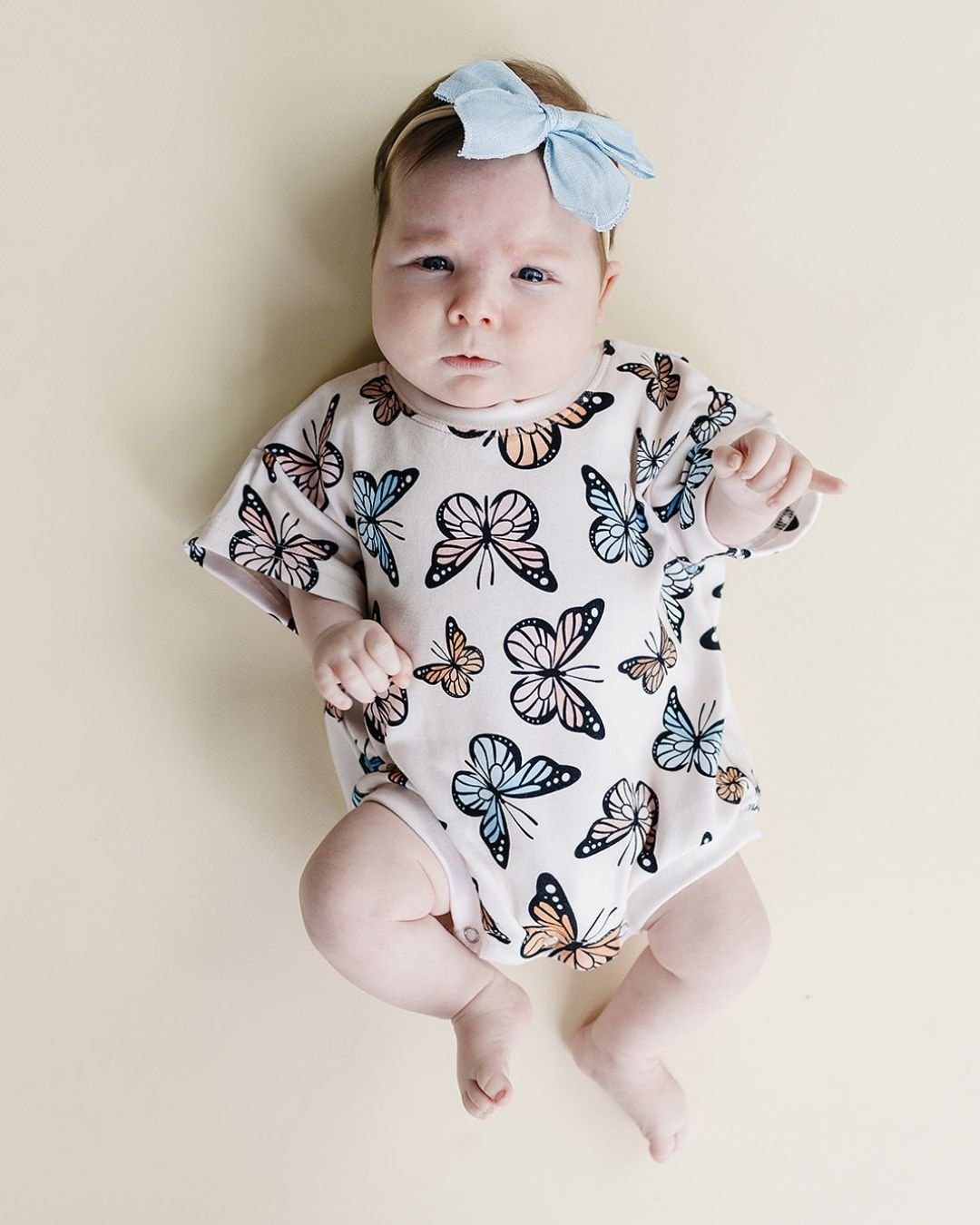 Short Sleeve Bubble Romper | Butterflies - Mack & Harvie